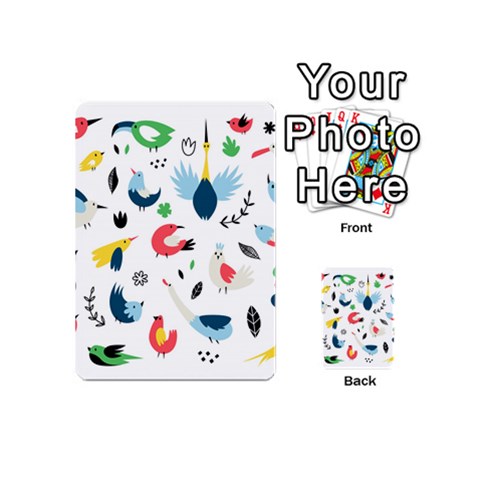 Vector Set Isolates With Cute Birds Scandinavian Style Playing Cards 54 Designs (Mini) from ArtsNow.com Back