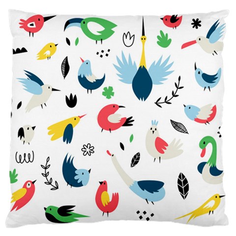 Vector Set Isolates With Cute Birds Scandinavian Style Large Cushion Case (Two Sides) from ArtsNow.com Front