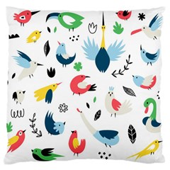 Vector Set Isolates With Cute Birds Scandinavian Style Large Cushion Case (Two Sides) from ArtsNow.com Front