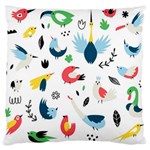 Vector Set Isolates With Cute Birds Scandinavian Style Large Cushion Case (Two Sides)