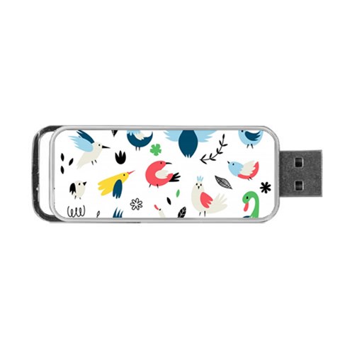 Vector Set Isolates With Cute Birds Scandinavian Style Portable USB Flash (One Side) from ArtsNow.com Front