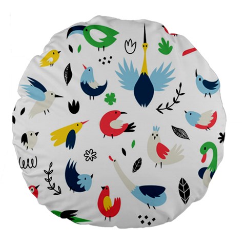 Vector Set Isolates With Cute Birds Scandinavian Style Large 18  Premium Round Cushions from ArtsNow.com Front