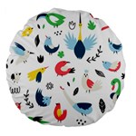 Vector Set Isolates With Cute Birds Scandinavian Style Large 18  Premium Round Cushions