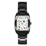 Vector Set Isolates With Cute Birds Scandinavian Style Stainless Steel Barrel Watch