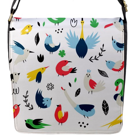 Vector Set Isolates With Cute Birds Scandinavian Style Flap Closure Messenger Bag (S) from ArtsNow.com Front