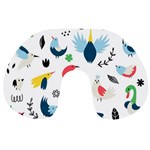 Vector Set Isolates With Cute Birds Scandinavian Style Travel Neck Pillow
