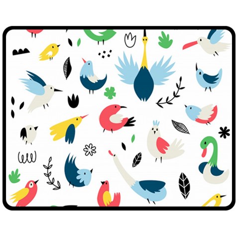 Vector Set Isolates With Cute Birds Scandinavian Style Two Sides Fleece Blanket (Medium) from ArtsNow.com 58.8 x47.4  Blanket Front