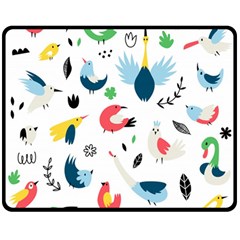 Vector Set Isolates With Cute Birds Scandinavian Style Two Sides Fleece Blanket (Medium) from ArtsNow.com 58.8 x47.4  Blanket Back