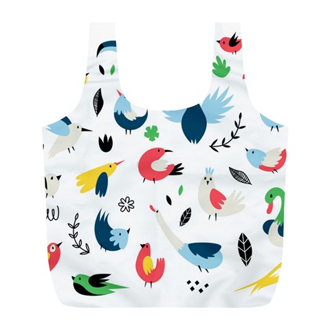 Vector Set Isolates With Cute Birds Scandinavian Style Full Print Recycle Bag (L) from ArtsNow.com Front