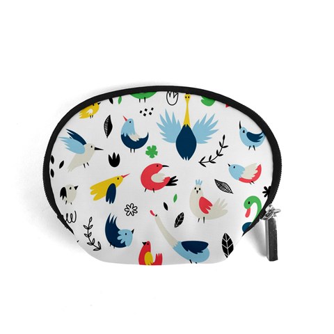 Vector Set Isolates With Cute Birds Scandinavian Style Accessory Pouch (Small) from ArtsNow.com Front