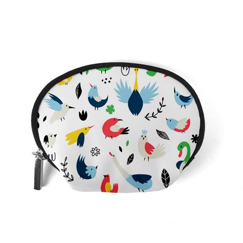 Vector Set Isolates With Cute Birds Scandinavian Style Accessory Pouch (Small) from ArtsNow.com Back