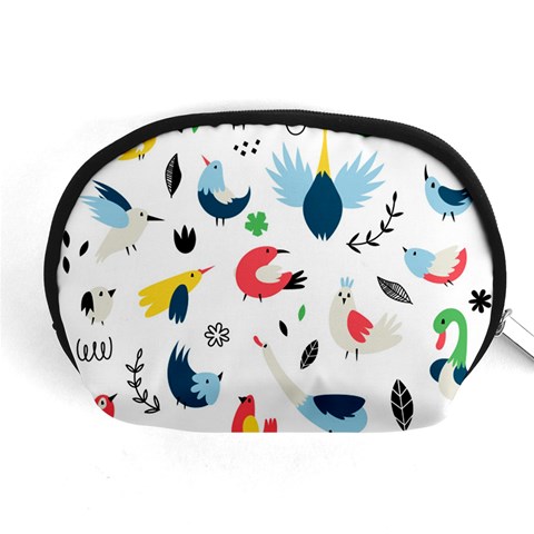 Vector Set Isolates With Cute Birds Scandinavian Style Accessory Pouch (Medium) from ArtsNow.com Front