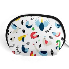 Vector Set Isolates With Cute Birds Scandinavian Style Accessory Pouch (Medium) from ArtsNow.com Front