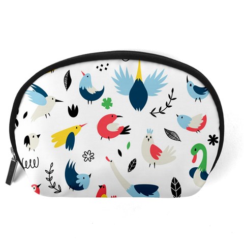 Vector Set Isolates With Cute Birds Scandinavian Style Accessory Pouch (Large) from ArtsNow.com Back