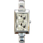 Cute Cat Seamless Pattern Rectangle Italian Charm Watch