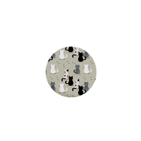 Cute Cat Seamless Pattern 1  Mini Buttons from ArtsNow.com Front