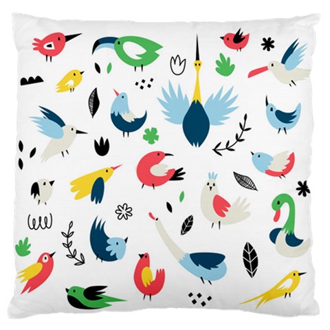 Vector Set Isolates With Cute Birds Scandinavian Style Standard Premium Plush Fleece Cushion Case (One Side) from ArtsNow.com Front