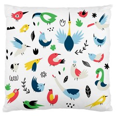Vector Set Isolates With Cute Birds Scandinavian Style Large Premium Plush Fleece Cushion Case (Two Sides) from ArtsNow.com Back