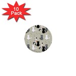 Cute Cat Seamless Pattern 1  Mini Buttons (10 pack) 