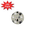 Cute Cat Seamless Pattern 1  Mini Buttons (100 pack) 