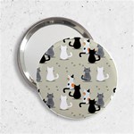 Cute Cat Seamless Pattern 2.25  Handbag Mirrors