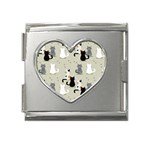 Cute Cat Seamless Pattern Mega Link Heart Italian Charm (18mm)