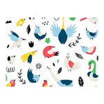 Vector Set Isolates With Cute Birds Scandinavian Style Two Sides Premium Plush Fleece Blanket (Mini)