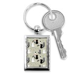 Cute Cat Seamless Pattern Key Chain (Rectangle)