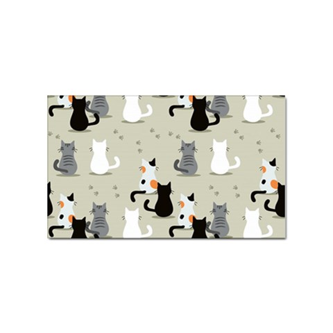Cute Cat Seamless Pattern Sticker (Rectangular) from ArtsNow.com Front