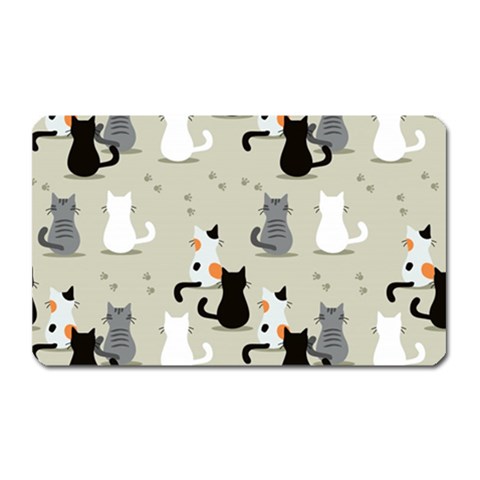 Cute Cat Seamless Pattern Magnet (Rectangular) from ArtsNow.com Front