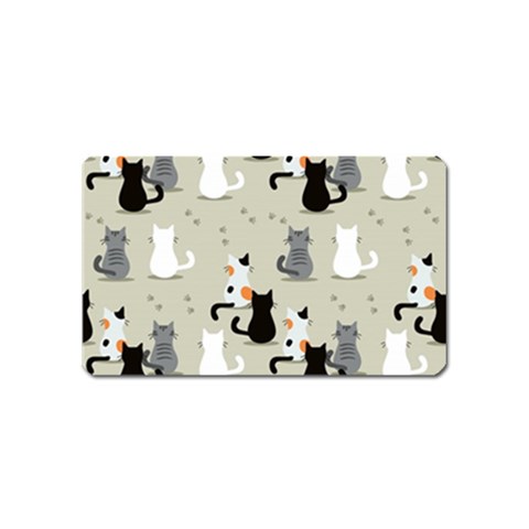 Cute Cat Seamless Pattern Magnet (Name Card) from ArtsNow.com Front