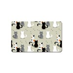 Cute Cat Seamless Pattern Magnet (Name Card)