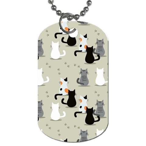 Cute Cat Seamless Pattern Dog Tag (One Side) from ArtsNow.com Front