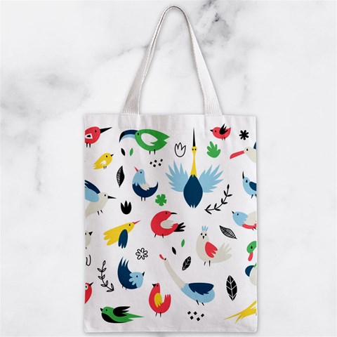 Vector Set Isolates With Cute Birds Scandinavian Style Zipper Classic Tote Bag from ArtsNow.com Front