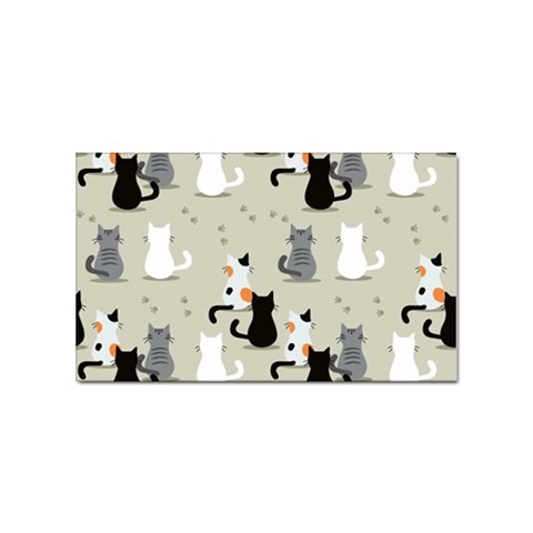 Cute Cat Seamless Pattern Sticker Rectangular (100 pack) from ArtsNow.com Front