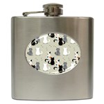 Cute Cat Seamless Pattern Hip Flask (6 oz)
