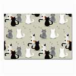 Cute Cat Seamless Pattern Postcard 4 x 6  (Pkg of 10)