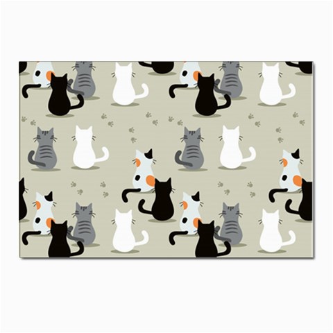 Cute Cat Seamless Pattern Postcards 5  x 7  (Pkg of 10) from ArtsNow.com Front