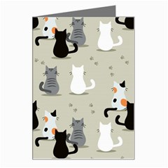 Cute Cat Seamless Pattern Greeting Card from ArtsNow.com Left