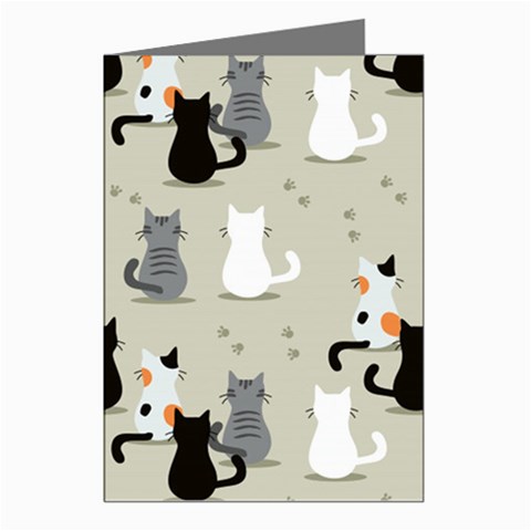 Cute Cat Seamless Pattern Greeting Cards (Pkg of 8) from ArtsNow.com Left