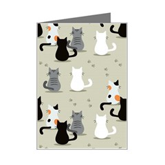 Cute Cat Seamless Pattern Mini Greeting Card from ArtsNow.com Left