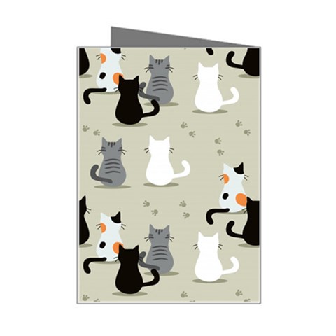 Cute Cat Seamless Pattern Mini Greeting Card from ArtsNow.com Right