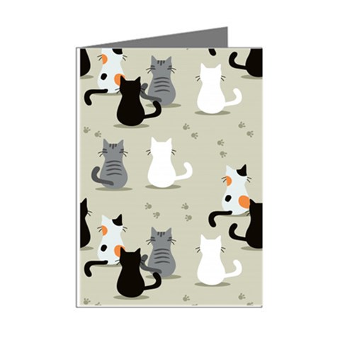 Cute Cat Seamless Pattern Mini Greeting Cards (Pkg of 8) from ArtsNow.com Right