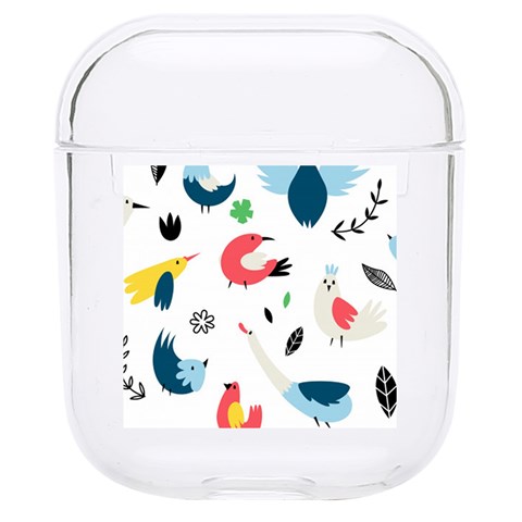 Vector Set Isolates With Cute Birds Scandinavian Style Hard PC AirPods 1/2 Case from ArtsNow.com Front