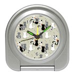 Cute Cat Seamless Pattern Travel Alarm Clock