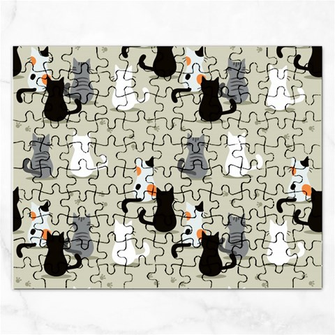 Cute Cat Seamless Pattern Rectangular Jigsaw Puzzl from ArtsNow.com Front