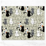 Cute Cat Seamless Pattern Rectangular Jigsaw Puzzl