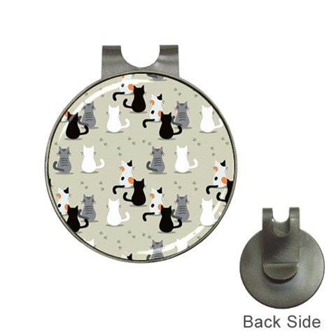 Cute Cat Seamless Pattern Hat Clips with Golf Markers from ArtsNow.com Front