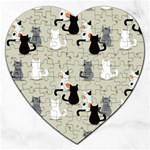Cute Cat Seamless Pattern Jigsaw Puzzle (Heart)