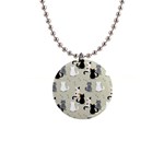 Cute Cat Seamless Pattern 1  Button Necklace